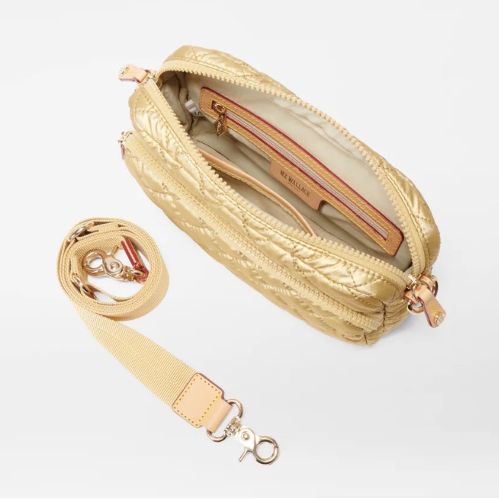 🎉QUICK SALE🎉MZ Wallace Light Gold Pearl Metallic Small Metro Camera Bag - Picture 7 of 9